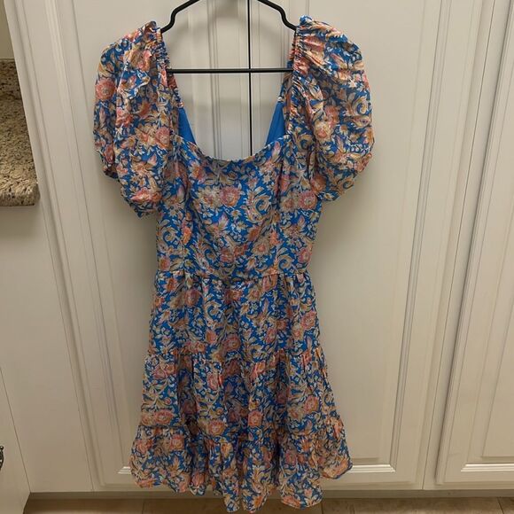 NWOT 1. STATE Anthropologie Women's Fairycore Milkmaid Short Sleeve Dress Sz M - Picture 3 of 7